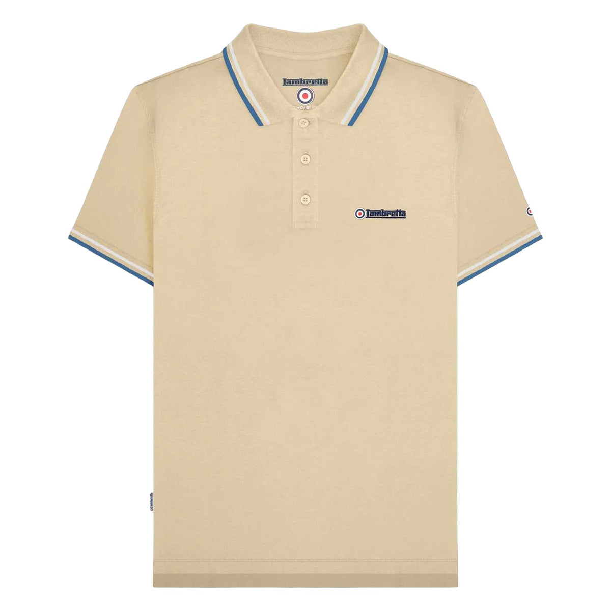 Wood Ash - Front - Lambretta Mens SS25 Twin Tip Polo Shirt