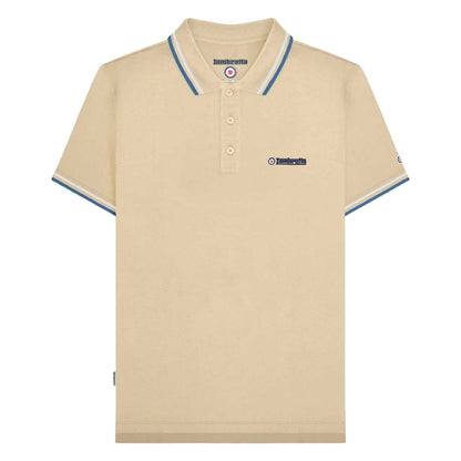 Wood Ash - Front - Lambretta Mens SS25 Twin Tip Polo Shirt