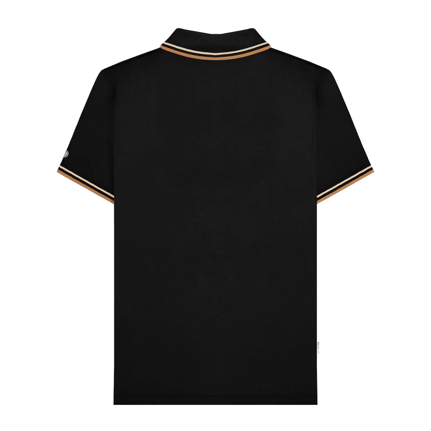 Black-Wood Ash - Back - Lambretta Mens SS25 Twin Tip Polo Shirt