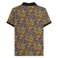 Black-Gold - Back - Lambretta Mens SS25 Paisley Branded Polo Shirt