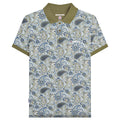 Khaki-Navy - Front - Lambretta Mens SS25 Paisley Branded Polo Shirt