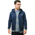 Navy-Khaki Green - Side - Lambretta Mens AW24 Full Zip Hoodie