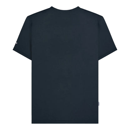 Navy-Red-White - Back - Lambretta Mens SS25 Racing Stripe T-Shirt