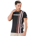Navy-Red-White - Side - Lambretta Mens SS25 Racing Stripe T-Shirt