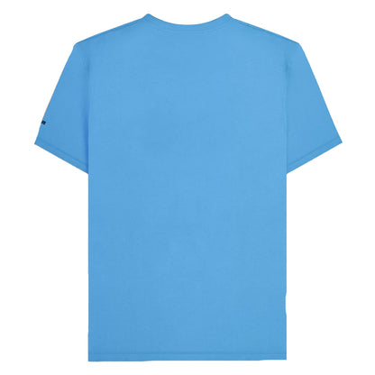 Azure Blue - Back - Lambretta Mens SS25 Racing Stripe T-Shirt