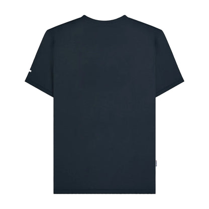 Navy-White-Blue - Back - Lambretta Mens SS25 Racing Stripe T-Shirt