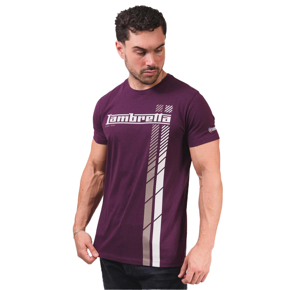Winter Bloom - Side - Lambretta Mens SS25 Racing Stripe T-Shirt