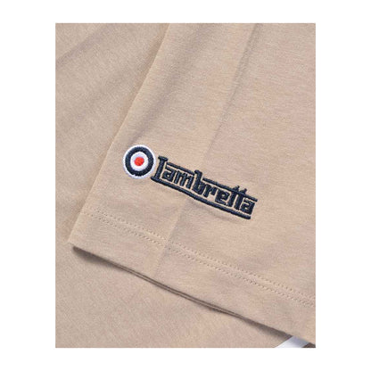Stone - Side - Lambretta Mens SS25 Racing Stripe T-Shirt
