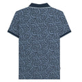 Navy-Dusky Blue - Back - Lambretta Mens Paisley Tonal Big & Tall Polo Shirt