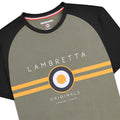 Black-Gold-Khaki Green - Back - Lambretta Mens SS24 Target Raglan T-Shirt