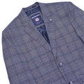 Slate - Back - Lambretta Mens Bradley Checked Blazer