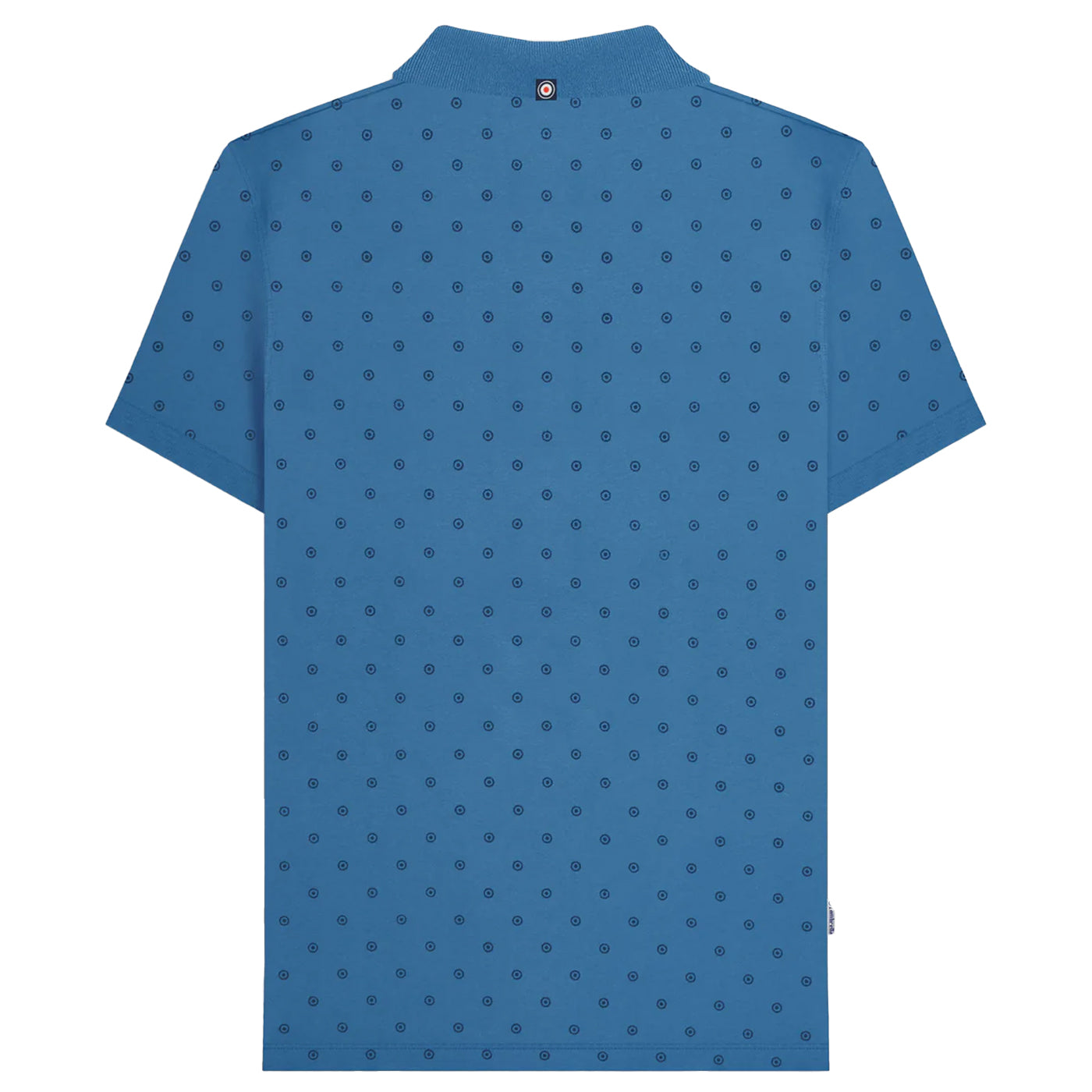 Dark Blue-Navy - Back - Lambretta Mens Premium Target All-Over Print Big & Tall Polo Shirt