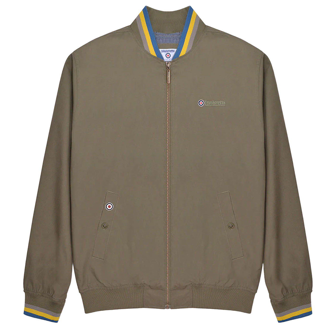 Khaki Green - Front - Lambretta Mens Monkey Triple Tipped Jacket