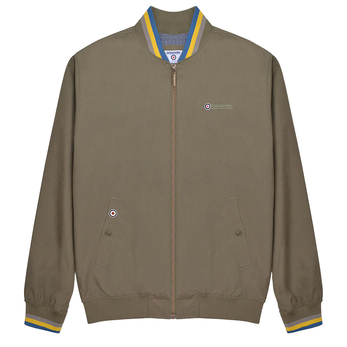 Khaki Green - Front - Lambretta Mens Monkey Triple Tipped Jacket