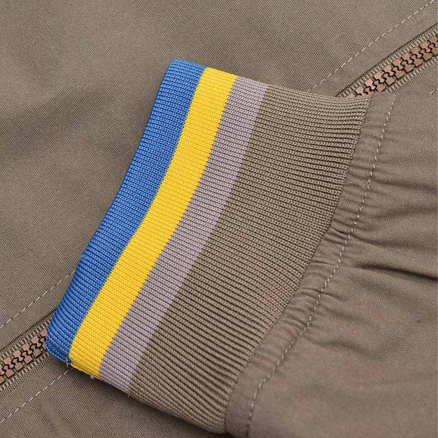 Khaki Green - Back - Lambretta Mens Monkey Triple Tipped Jacket