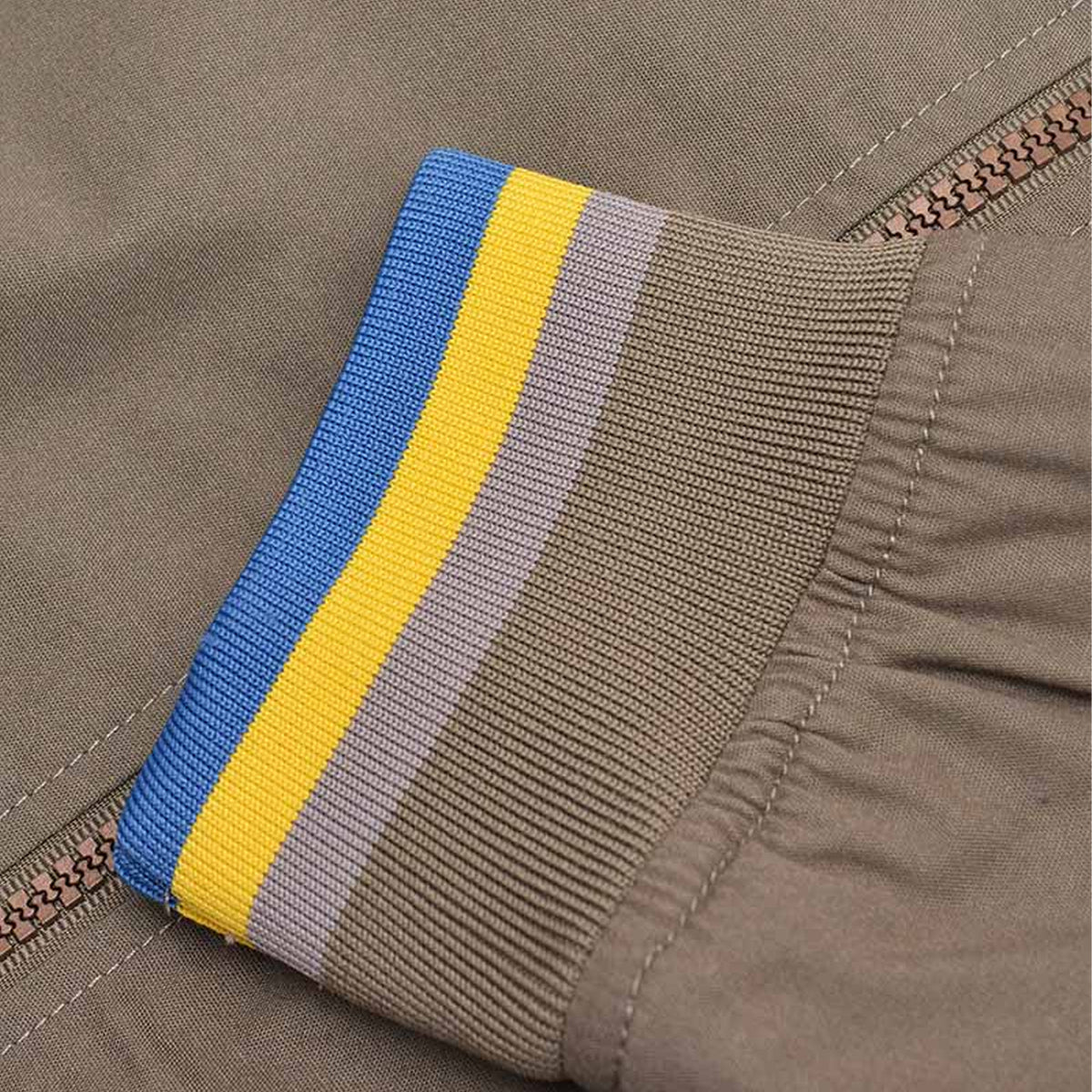 Khaki Green - Back - Lambretta Mens Monkey Triple Tipped Jacket