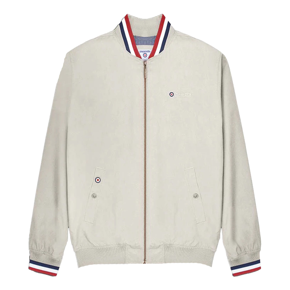Stone - Front - Lambretta Mens Monkey Triple Tipped Jacket