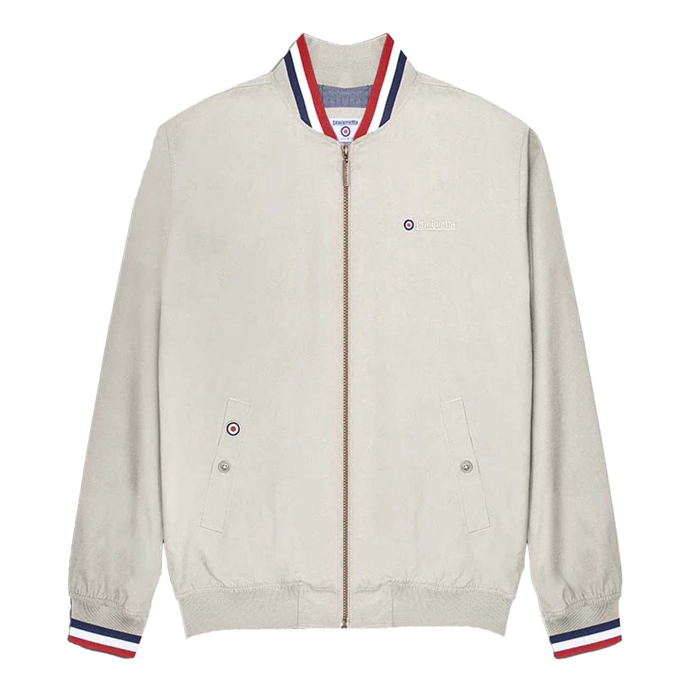 Stone - Front - Lambretta Mens Monkey Triple Tipped Jacket