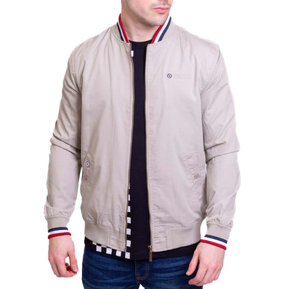 Stone - Back - Lambretta Mens Monkey Triple Tipped Jacket