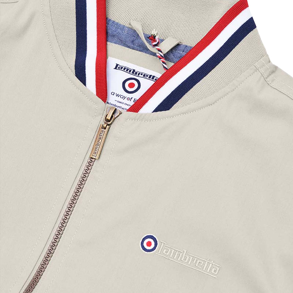 Stone - Side - Lambretta Mens Monkey Triple Tipped Jacket
