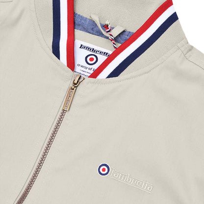 Stone - Side - Lambretta Mens Monkey Triple Tipped Jacket