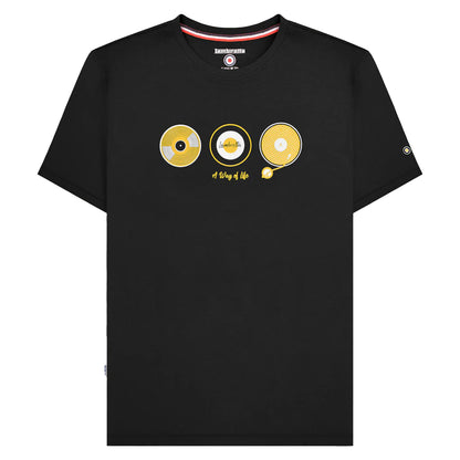 Black - Front - Lambretta Mens A Way Of Life Vinyl Record T-Shirt
