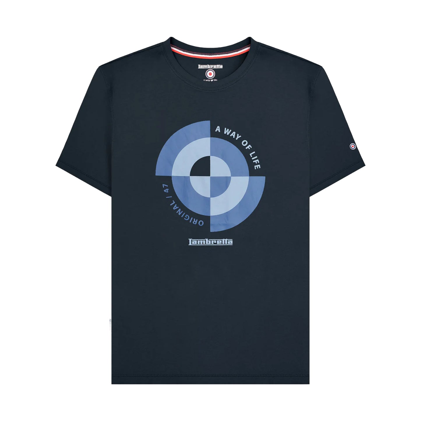 Navy - Front - Lambretta Mens Target Quadrant Big & Tall T-Shirt