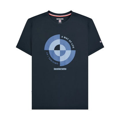Navy - Front - Lambretta Mens Target Quadrant Big & Tall T-Shirt