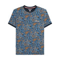 Navy-Tobacco - Front - Lambretta Mens SS25 Paisley T-Shirt