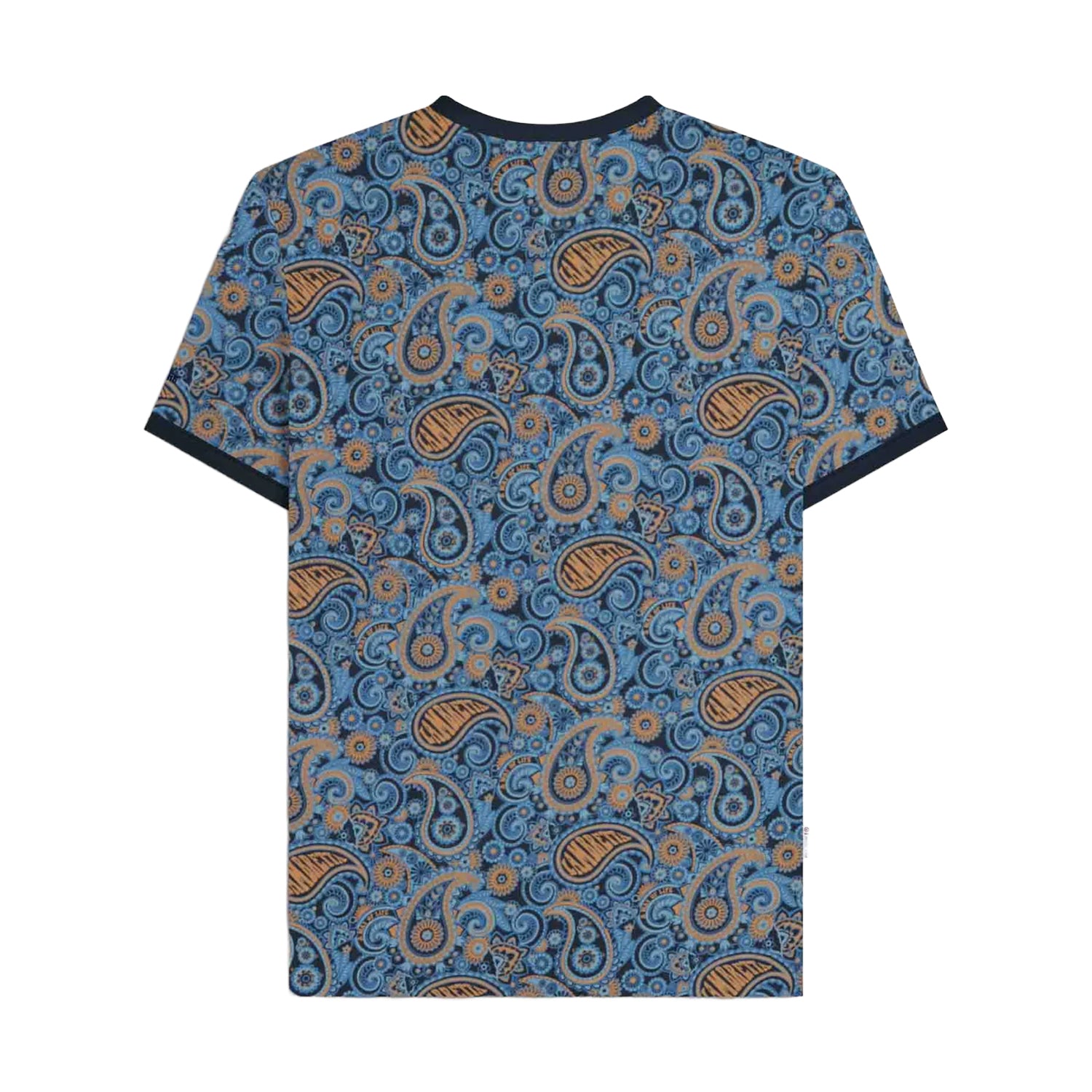 Navy-Tobacco - Back - Lambretta Mens SS25 Paisley T-Shirt