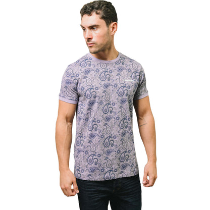Dusk-Grey - Side - Lambretta Mens SS25 Paisley T-Shirt