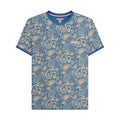Dark Blue-Cream - Front - Lambretta Mens SS25 Paisley T-Shirt