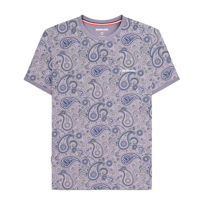 Dusk-Grey - Front - Lambretta Mens SS25 Paisley T-Shirt