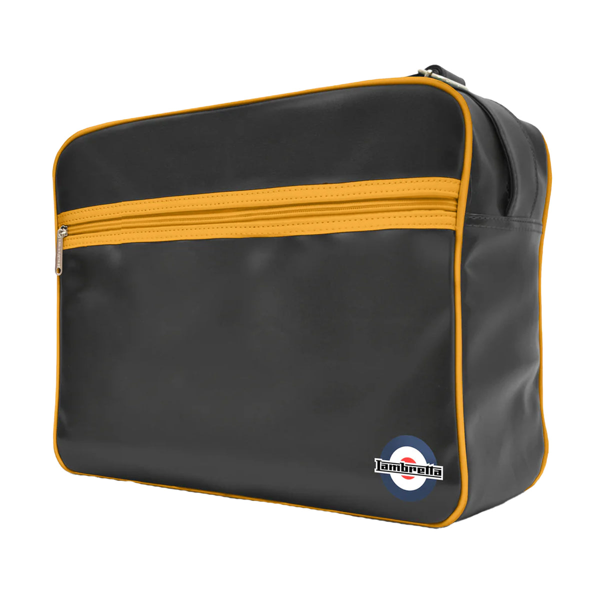 Black-Mustard - Back - Lambretta Unisex Adult Retro Bag
