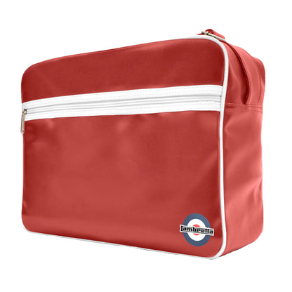 Burgundy-White - Back - Lambretta Unisex Adult Retro Bag