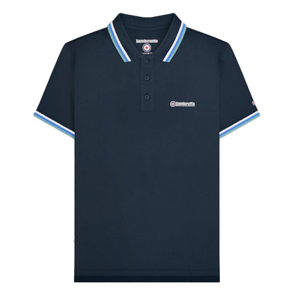 Navy - Front - Lambretta Mens SS25 Triple Tipped Polo Shirt