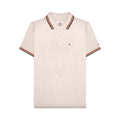 Oatmeal - Front - Lambretta Mens SS25 Triple Tipped Polo Shirt