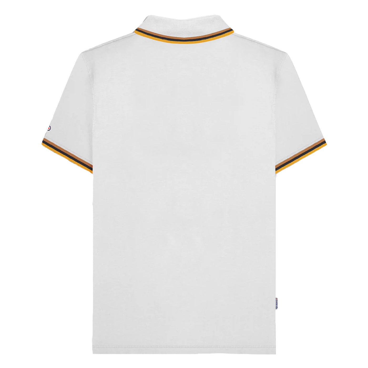 White-Gold - Back - Lambretta Mens SS25 Triple Tipped Polo Shirt