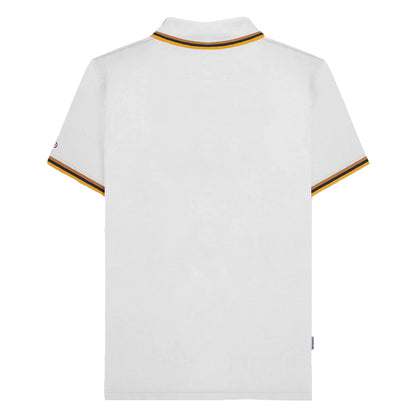 White-Gold - Back - Lambretta Mens SS25 Triple Tipped Polo Shirt