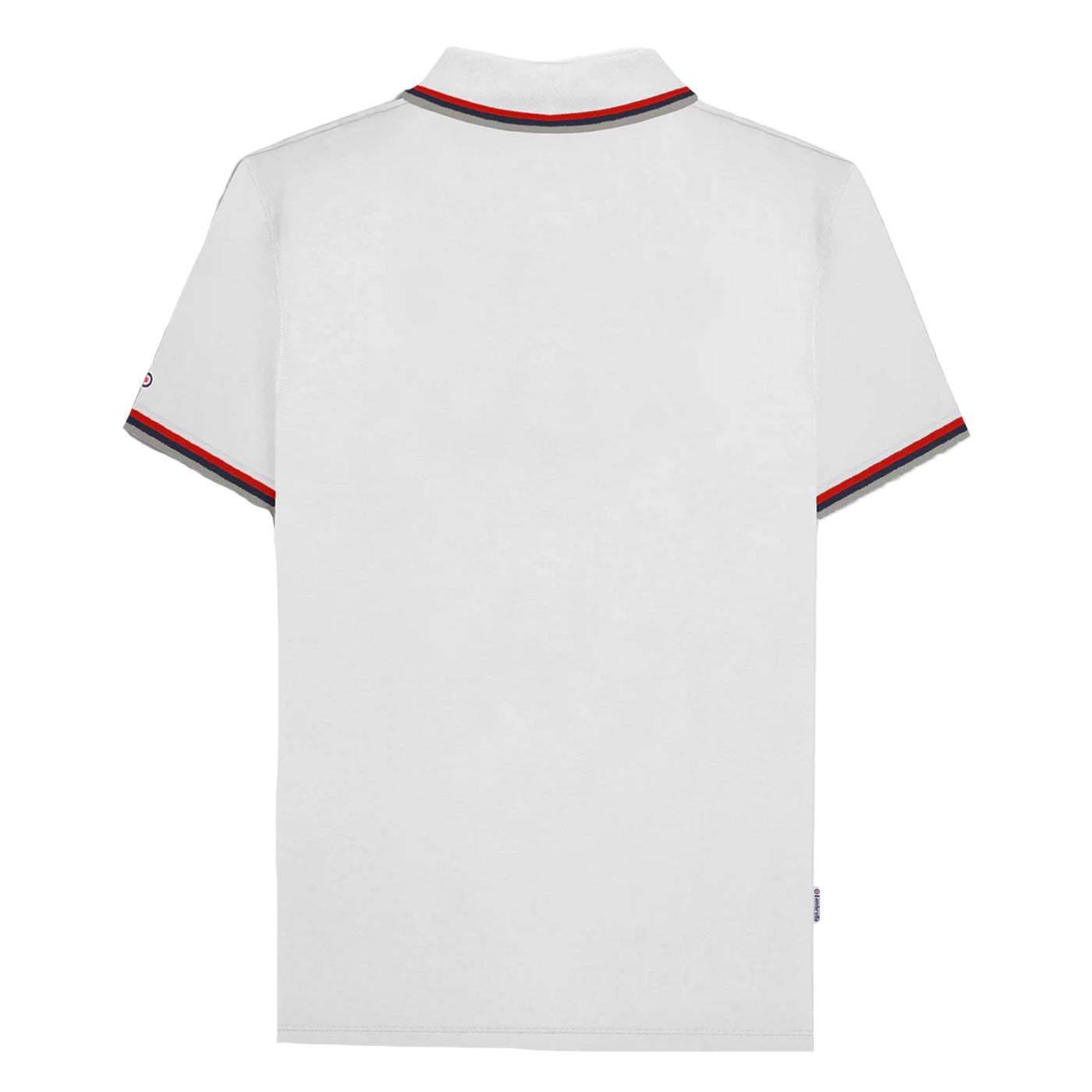 White-Red - Back - Lambretta Mens SS25 Triple Tipped Polo Shirt