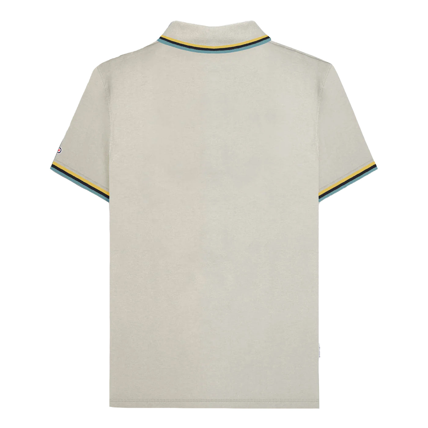 Pebble-Yellow-Smoke Blue - Back - Lambretta Mens SS25 Triple Tipped Polo Shirt