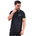 Navy-White-Stone-Basil - Side - Lambretta Mens SS25 Triple Tipped Polo Shirt