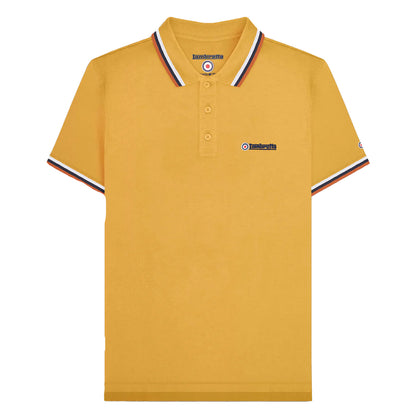 Gold - Front - Lambretta Mens SS25 Triple Tipped Polo Shirt