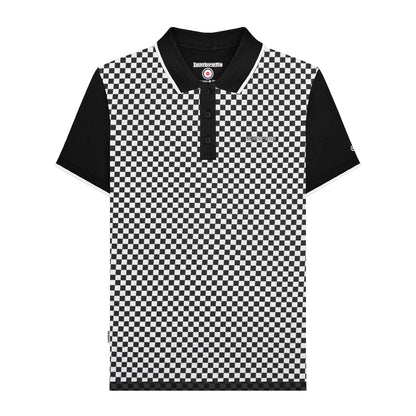 Black-White - Front - Lambretta Mens SS25 Two Tone Big & Tall Polo Shirt