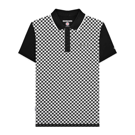 Black-White - Front - Lambretta Mens SS25 Two Tone Big & Tall Polo Shirt