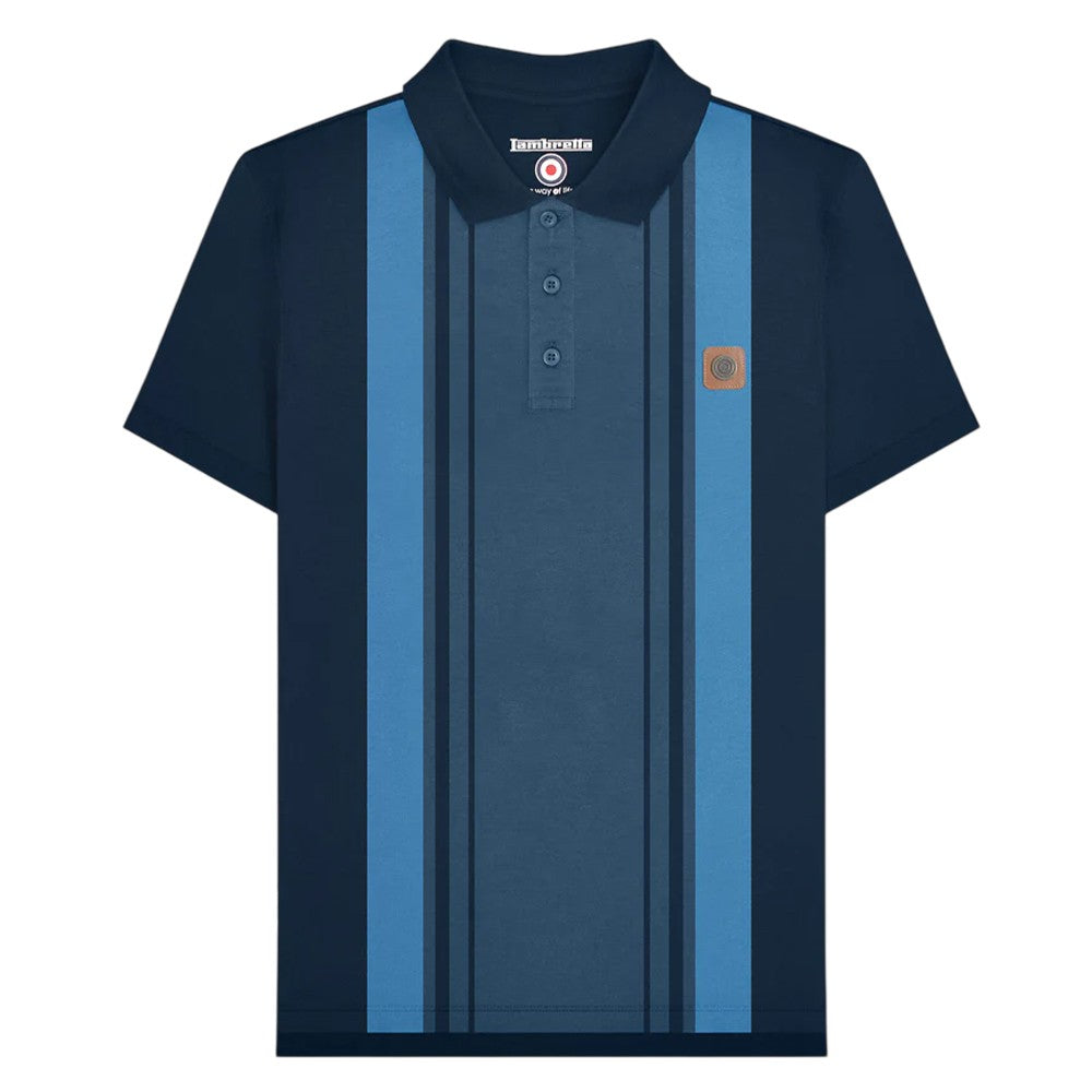 Navy-Moonlit Ocean - Front - Lambretta Mens SS25 Classic Polo Shirt