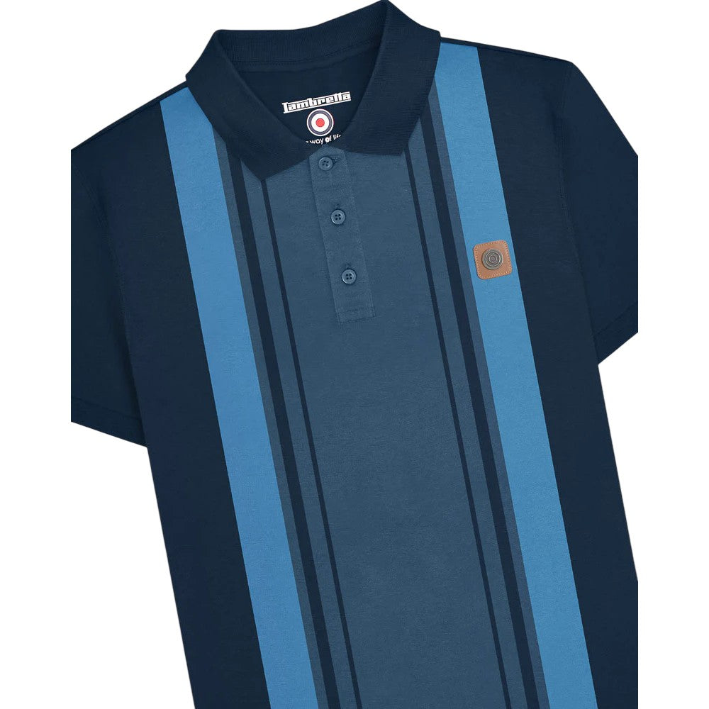 Navy-Moonlit Ocean - Side - Lambretta Mens SS25 Classic Polo Shirt