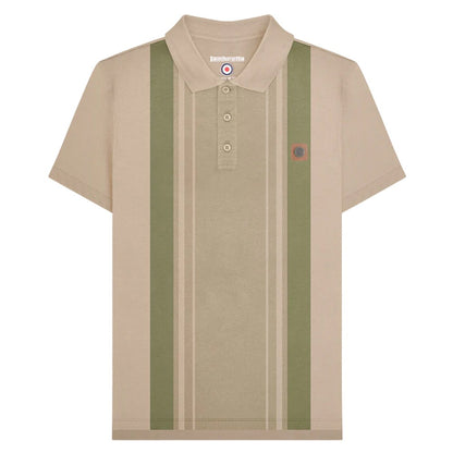 Stone - Front - Lambretta Mens SS25 Classic Polo Shirt