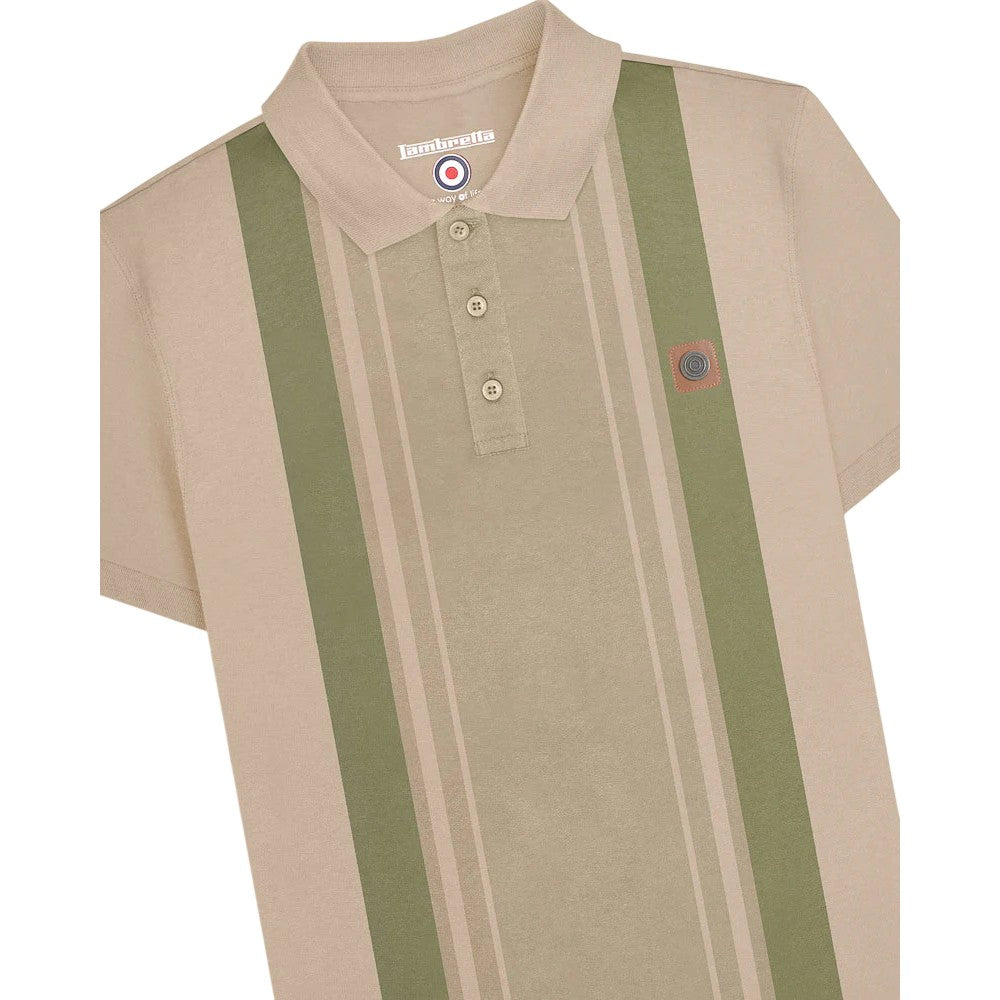 Stone - Side - Lambretta Mens SS25 Classic Polo Shirt