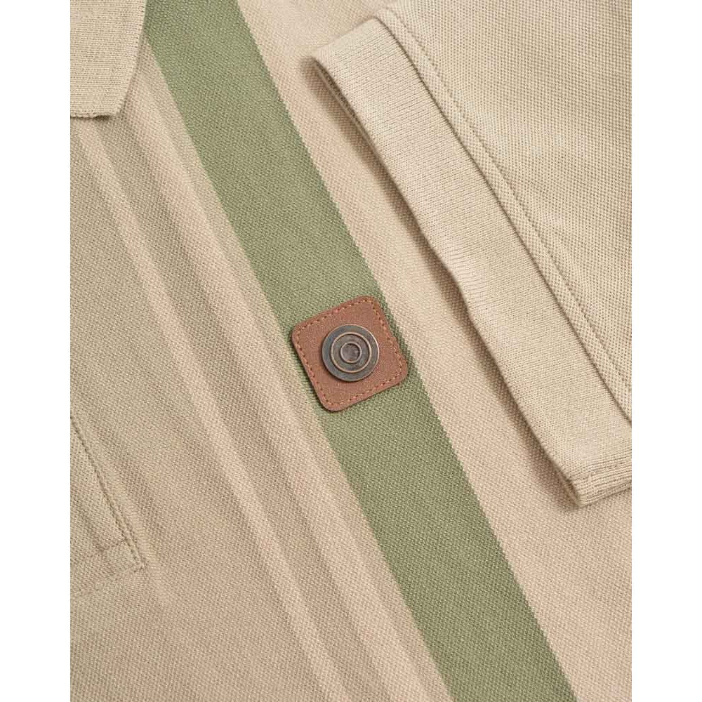 Stone - Pack Shot - Lambretta Mens SS25 Classic Polo Shirt